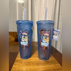 NWT DIAMOND TUMBLER W/CANDY STICKS, LOLLYPOS BLUEY ORIGINAL SEALED (06/26/2027)